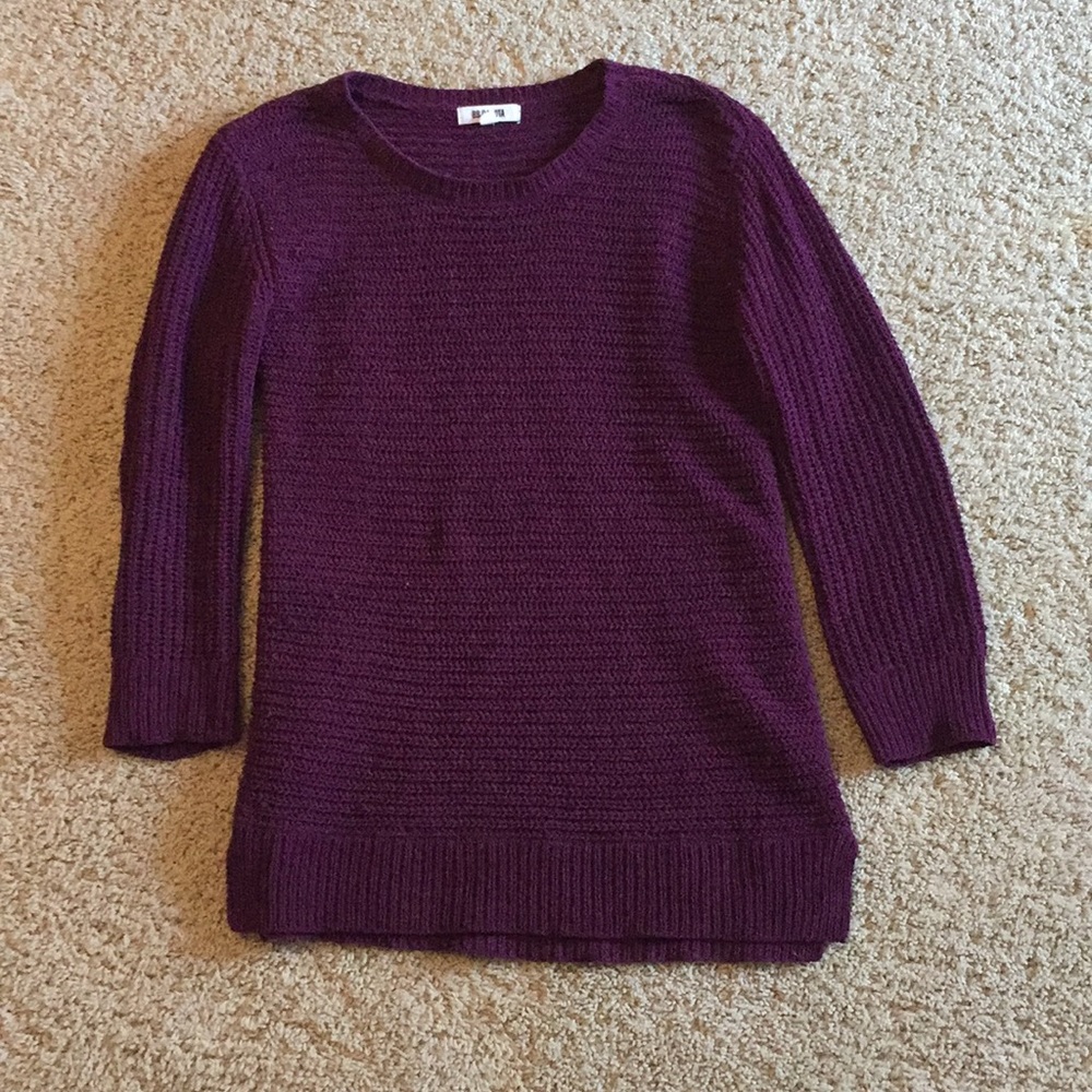 Soft waffle knit maroon sweater